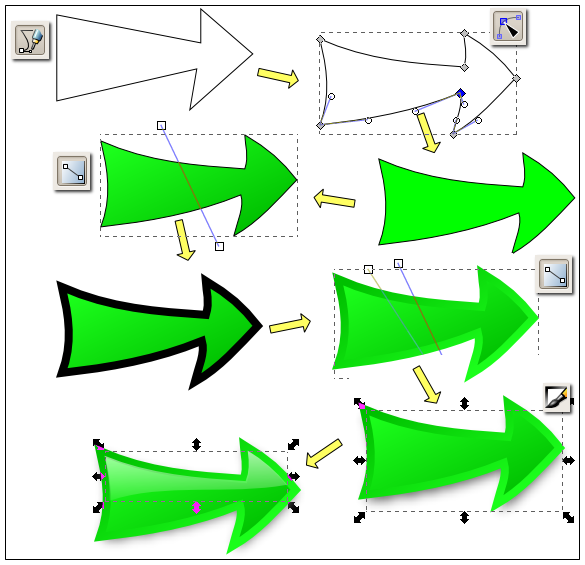 inkscape drawing an arrow