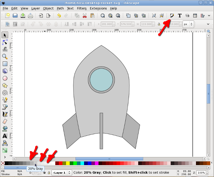 inkscape rocket howto