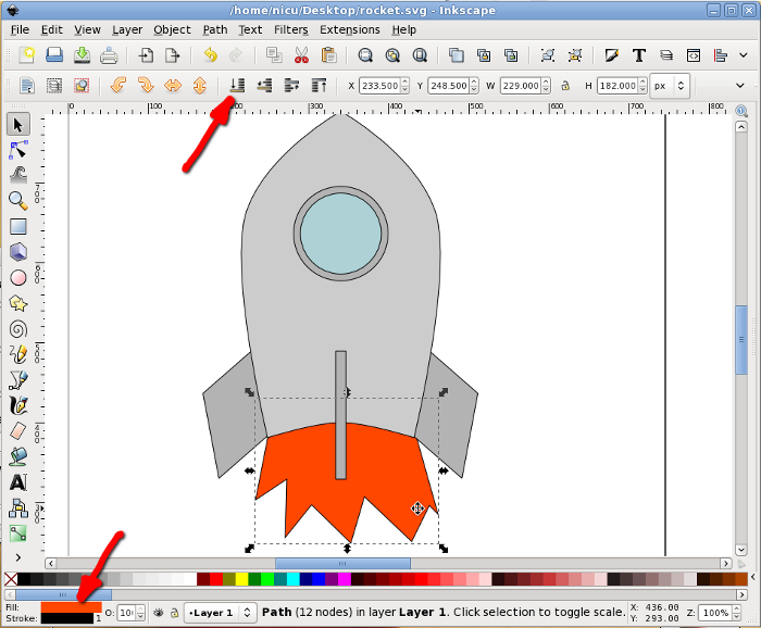 inkscape rocket howto