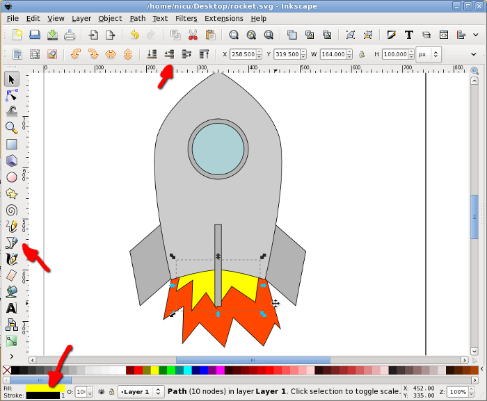 color in drawing inkscape