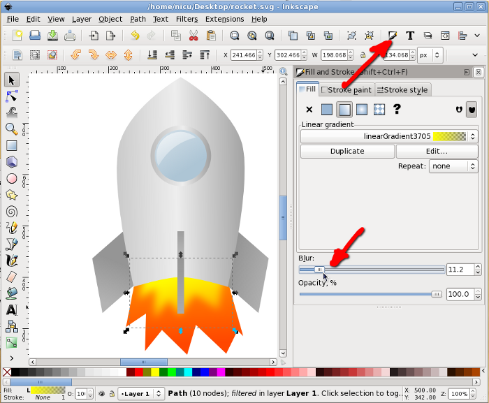 inkscape rocket howto