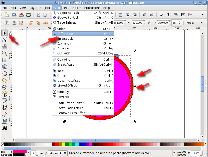 inkscape hyperspace