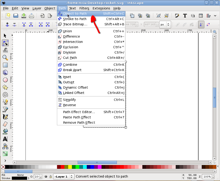 inkscape rocket howto