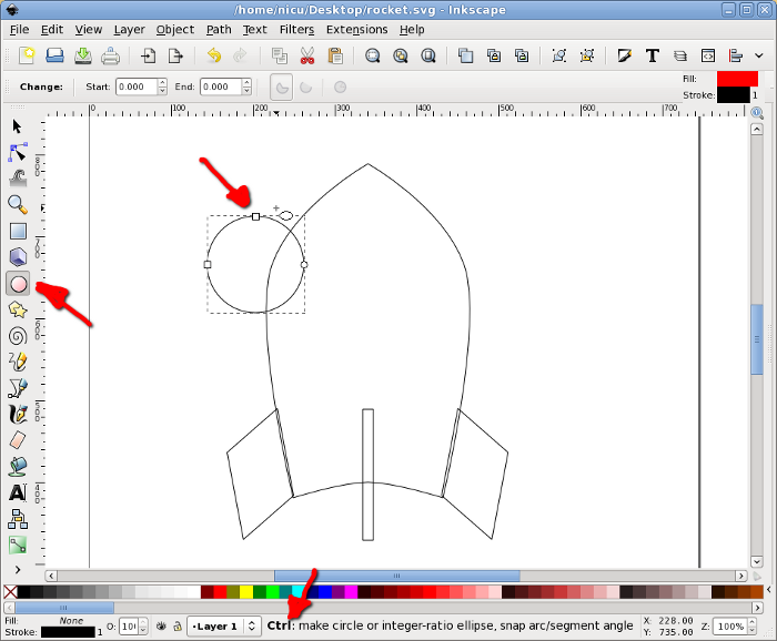 inkscape rocket howto