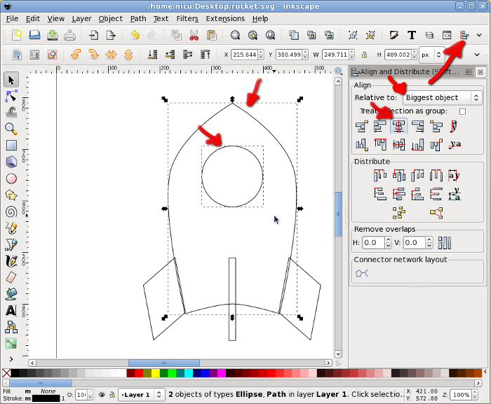 inkscape rocket howto