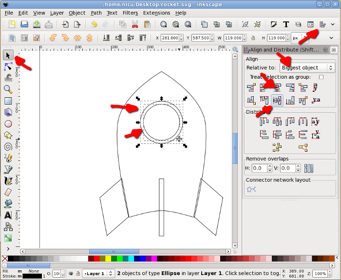 inkscape rocket howto