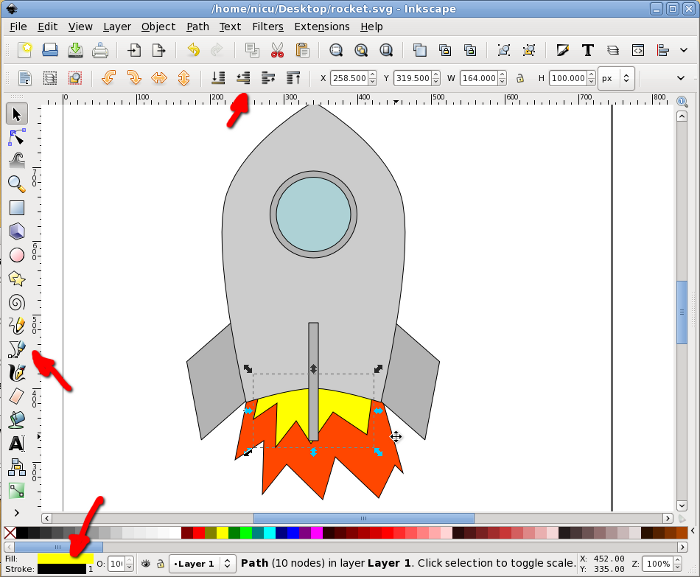 inkscape rocket howto