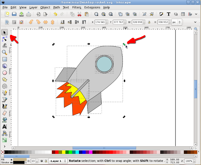 inkscape rocket howto